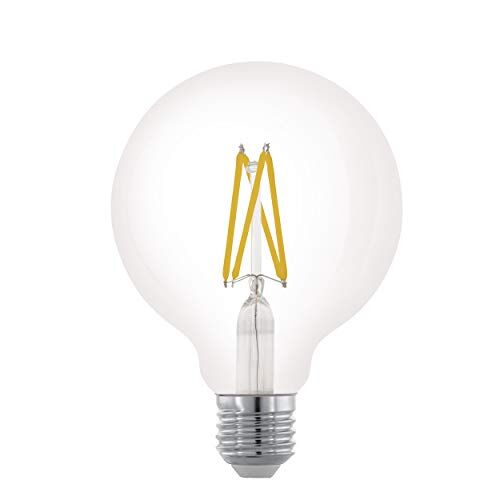 Eglo E27 LED dimmerabile, lampadina classica a globo, illuminazione retro, 7,5 Watt (equivalente a 60 Watt), 806 Lumen, luce bianco caldo, 2700k, lampadina Edison G95, Ø 9,5 cm