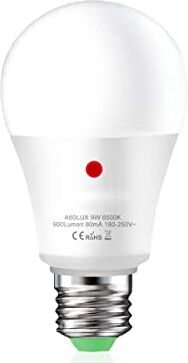 LEDLUX Lampadina Led E27 Con Sensore Crepuscolare, 9W 900 Lumen, Day Night Sensor (Bianco Caldo 3000K)