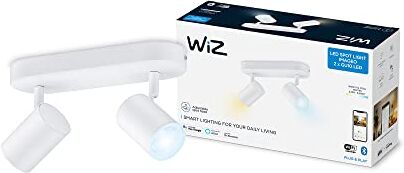 WiZ Faretto Smart Imageo WiFi, Luce Bianca da Calda a Fredda Dimmerabile, 2x5W, 2 Punti Luce, GU10, Bianco, Tecnologia SpaceSense, Controllo Vocale (Alexa, Apple HomeKit, Google Home)