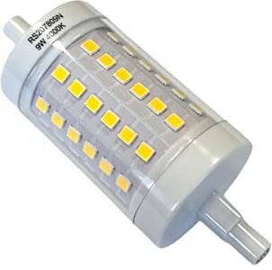 LEDLUX Lampadina Led R7S 78mm, 9W=80W 1020lm, Diametro 28mm, Angolo 360° (1, Bianco Caldo 3000K)