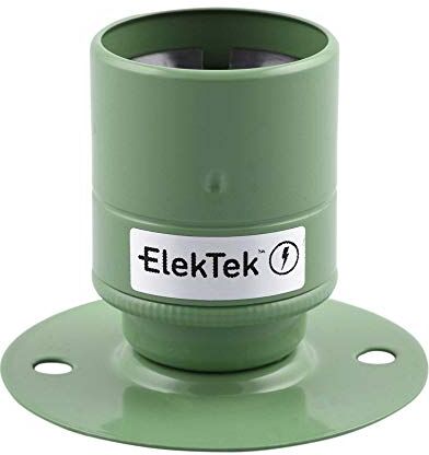 ElekTek Portalampada ES E27 Batten con gonna semplice ideale per lampadine a filamento vintage verde salice