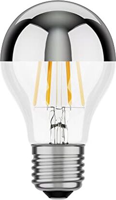 ledscom.de Lampadina LED E27, A60, bianco (3900 K), 6,6 W, 646lm, testa a specchio (argento), forma della lampadina, filamento, Edinson, vetro, LED, lampadina, base E27, lampada a risparmio