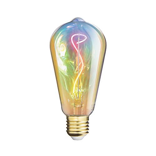 XANLITE Lampadina a filamento LED ST64 unicorno per uso decorativo multicolore arcobaleno, attacco E27, 1800 Kelvins, 4 W, bianco caldo, 140 mm x Ø64 mm, durata 15.000 H  -