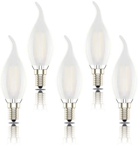 Phoenix Lampadine E14 a Candela Luce Calda,4W Equivalenti a 40W,2700K,400lm,Pacco da 5