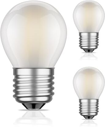 ledscom.de 3 pezzi E27 Lampadina LED, G45, bianco caldo (2700 K), 4 W, 477lm, smerigliata