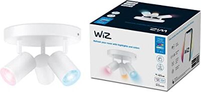 WiZ Faretto Smart LED Imageo WiFi, Base Tonda, Luce Bianca o Colorata Dimmerabile, GU10, 3 x 5W, Bianco, Tecnologia SpaceSense, Controllo Vocale (Alexa, Apple HomeKit, Google Home)