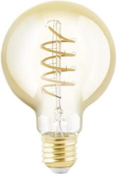 Eglo LM_LED_E27, Lampadina LED, Dimmerabile, Stile Vintage, a Spirale, 4 Watt Equivalente a 24 Watt, 245 Lumen, Luce Bianca Calda, 2200 Kelvin, G80, Ø 8 cm, Colore Ambra