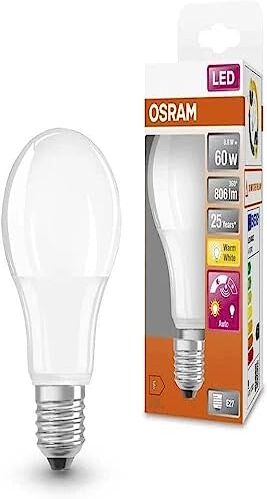 OSRAM Daylight Sensor Classic A Lampadina LED, Attacco: E27, Bianca Calda, 2700 K, 8.80 W, Equivalenti a 60 W, Opaco, LED VALUE CLASSIC A, Opaco, Taglia Unica