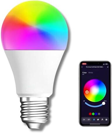 Bratek Lampadina alexa e27 led rgb 10W con App Lampadina colorata dimmerabile Lampadina bluetooth 16 colori