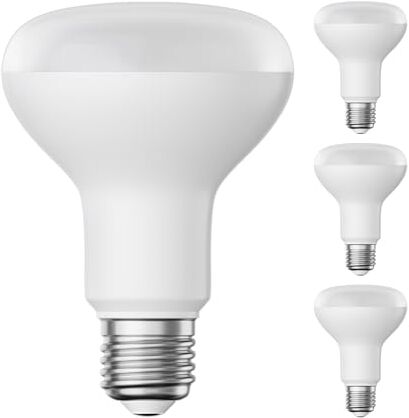 ledscom.de 4 pezzi E27 lampadina LED, R80, bianco caldo (2700 K), 10 W, 935lm, opaco