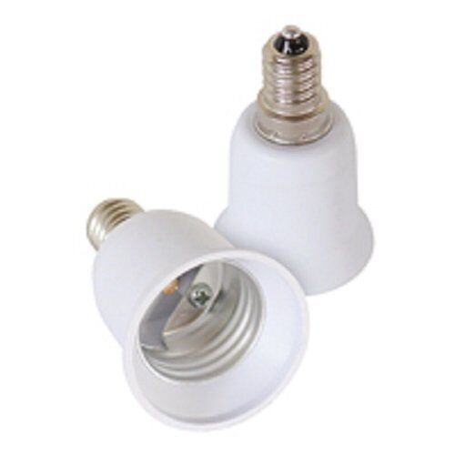 LISSEK 2 adattatori per attacco lampadina E14 E27 GU10 B22 per lampadine alogene a LED e a risparmio energetico (2 lampadine E14 su E27)