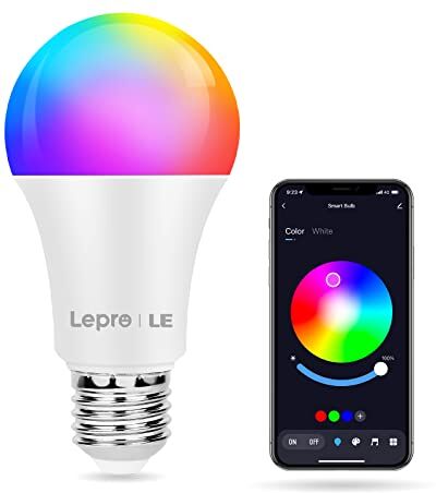 Lepro Lampadine Colorate LED E27 9W Equivalenti a 60W, Cambiare Colore Lampadina E27 RGBW+Bianca Caldo 2700K 16 Colori Dimmerabile, Controllo da APP & Bluetooth, 1 Pezzi