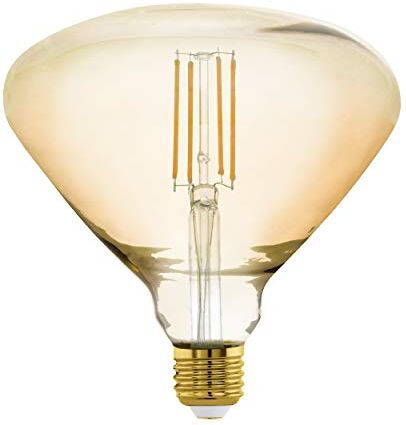 Eglo LED E27 dimmerabile, grande lampadina vintage ambra di medie dimensioni, illuminazione retrò, 4,5 W (equivalente a 40 W), 470 Lumen, bianco caldo, 2200k, Edison, BR150, Ø 15 cm