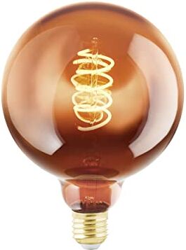 Eglo LED E27 dimmerabile, lampadina a spirale globo, lampada vintage color rame dal design retrò, 4 Watt, 30 Lumen, illuminante bianco caldo, 2000k, Edison G125, Ø 12,5 cm