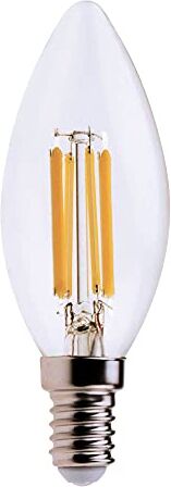 Velamp Lampadina LED a filamento, Oliva C35, 6W/806lm, base E14, 4000K