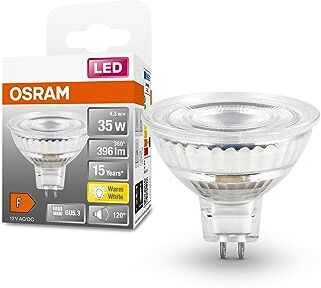 OSRAM Lampada LED LED SPOT MR16 GL 35 con riflettore, a bassa tensione, attacco retrofit GU5.3, 4.3W, 396lm, 2700K, luce bianca calda, basso consumo energetico, lunga durata, luce immediata