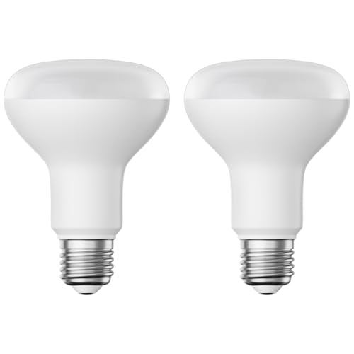 ledscom.de 2 pezzi E27 lampadina LED, R80, bianco caldo (2700 K), 10 W, 935lm, opaco