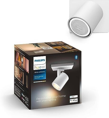 Philips White Ambiance Runner, Estensione Faretto Led Smart per Kit Base Runner, Lampadina GU10 Inclusa, Bluetooh, 5.5 W, Bianco