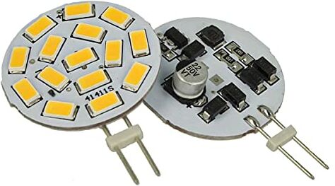 LEDLUX Lampadine LED G4 Bispina DC AC 12V 24V 3,5W 350 Lumen 15 SMD 5630 10V-30V (2 Pezzi, Bianco Neutro 4500k)