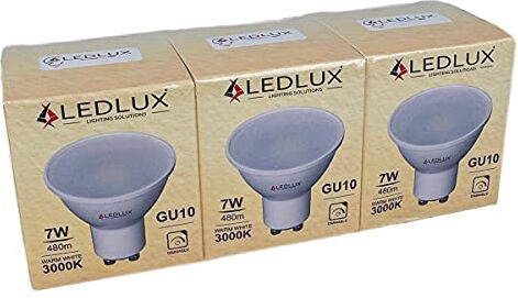 LEDLUX 3 Pezzi Lampadine Led GU10 Dimmerabile, 220V 7W=50W 480 Lumens, Faretto Led GU10 Dimmerabile Con Triac Dimmer, Bianco Caldo Neutro Freddo (3000K)