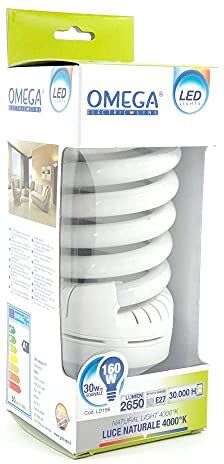 Omega Lampada LED SPIRALINA 5,5 Giri 30W 2650 Lumen 4500 K Attacco E27 Classe