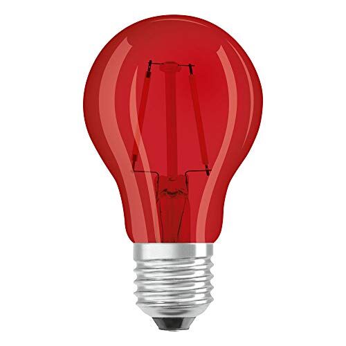 Osram STAR DECO CLASSIC A Lampadina LED, Attacco: E27, Rosso, 3000 K, 2.50 W, Equivalenti a 15 W, LED STAR DECO CLASSIC A, Opaco, Taglia Unica