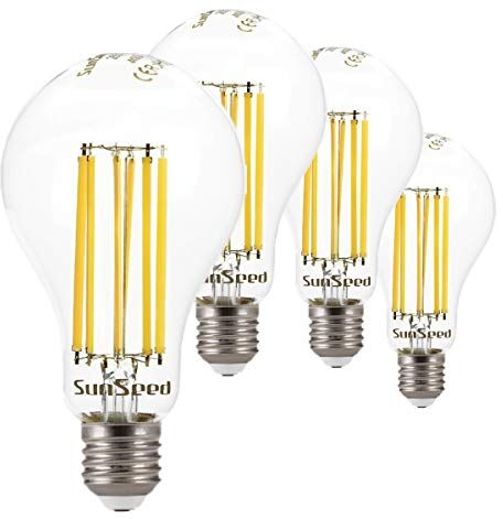 SUNSEED 4x Lampadina E27 Filamento LED 16W Goccia A75 2300 Lm Naturale 4000K