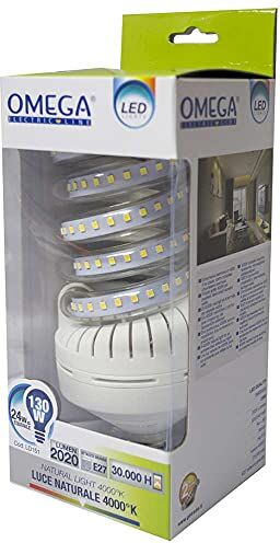 Omega SPIRALE LED 24W 4000k 2020LM ATTACCO GRANDE E27 A+ LUCE NATURALE