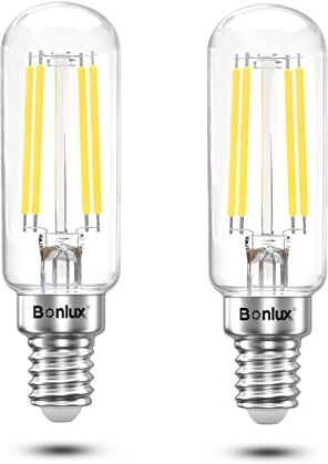 Bonlux E14 Cappa da Cucina 4W Lampadina LED Bianco Freddo 6000K E14 4W Equivalenti a Lampadine per Cappa Cucina 40W T26 E14 Domestica Lampadina a Filamento per Cappa Cucina Frigoriferi, 2 Pezzi