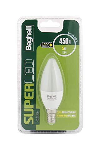 Beghelli Superled Oliva Lampadina LED, Luce Fredda 5 W, 1 pz