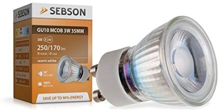 SEBSON ® GU10 3W Lampadina LED (pari a 25W), 250lm, bianco caldo, angolo di diffusione di 46°, ø35x47mm