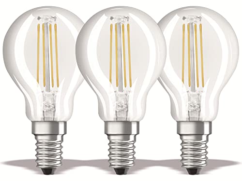 Osram Base Clas P Lampada LED E14, 4 W, Luce Calda, 3 Lamp