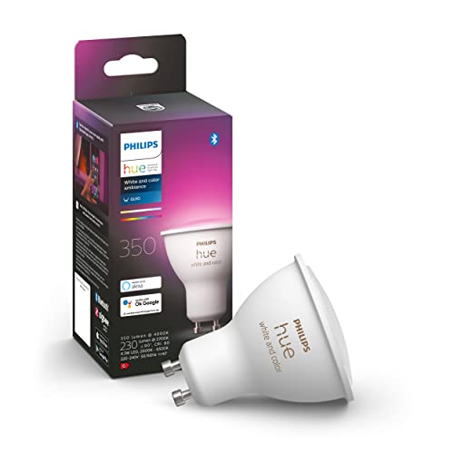 Philips White and Color Ambiance Faretti Smart Led, Bluetooth, Dimmerabili, GU10, 4.3 W,