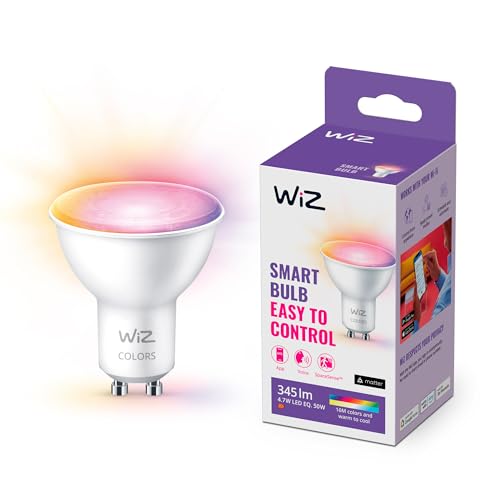 WiZ Faretto Smart WiFi, Luce Bianca o Colorata Dimmerabile, GU10, 5W, Tecnologia SpaceSense, Controllo Vocale (Alexa, Apple HomeKit, Google Home)