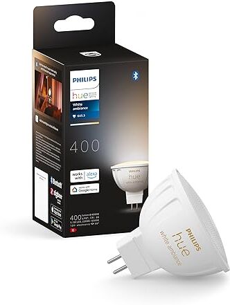 Philips White Ambiance, Faretto Smart, Luce Bianca da Calda a Fredda, Dimmerabile, Bluetooth, GU5.3, 5W