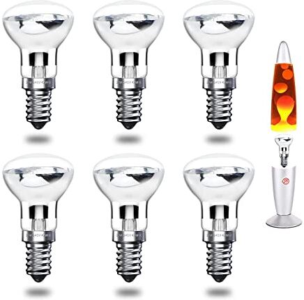 Bonlux 40W E14 R39 Dimmerabile Faretto SES Lampadina a Incandescenza, Ricambio per Lampada Lava Lite (Luce Calda, 6-Unità)