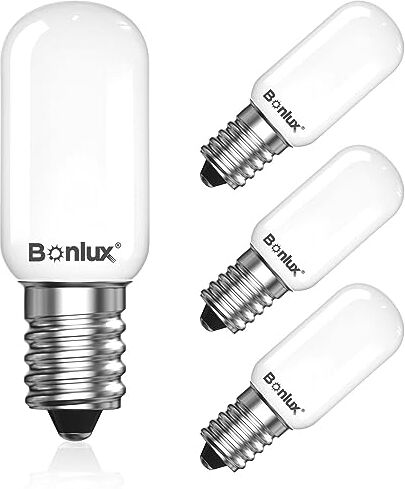 Bonlux E14 1W T20 tubolare lampadina led Cool White 6000K e14 frigorifero 100lm equivalente a 10W lampadina alogena AC220-240V per frigorifero, lampada di sale, luce notturna (non dimmerabile, 4Pcs)