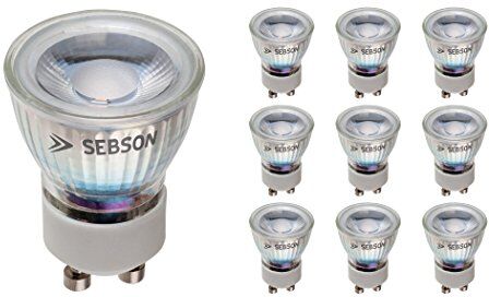 SEBSON ® 10x GU10 3W Lampadina LED (pari a 25W), 250lm, bianco caldo, angolo di diffusione di 46°, ø35x47mm