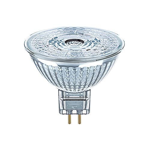 Osram PARATHOM MR16 50 36º. Lampadina led PAR16 12V 8W 36º 4000K GU5.3. 621 lumen. Equivalente a 50W alogena. 15.000 ore. 46X51mm.