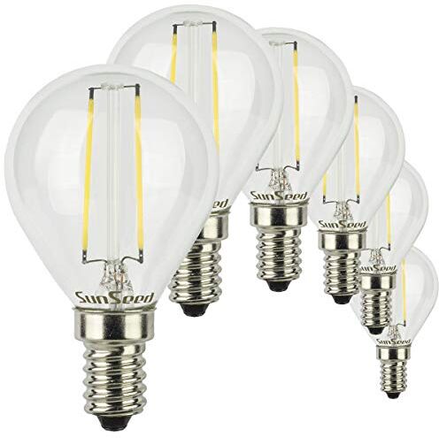 SUNSEED 6x Lampadina E14 Filamento LED 2W Sfera G45 250 Lm Luce Naturale 4000K