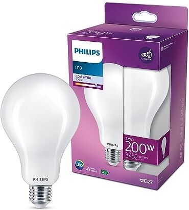 Philips Lampadina Goccia, Equivalente a 200W, Attacco E27, Luce Bianca Fredda, Non Dimmerabile