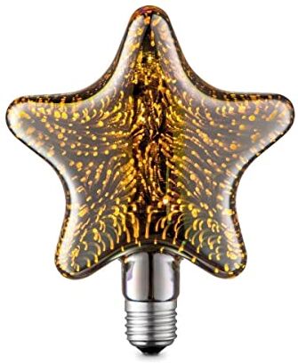 home sweet home collection Home Sweet Home Edison Vintage E27   fonte luminosa LED filamento Star   3D lampada LED   Multicolore   4W 20lm 2200K   luce bianca calda   Adatto per attacco E27