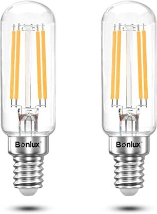 Bonlux E14 LED Lampadina per Cappa Cucina Bianco Caldo 2700K 4W E14 SES Lampadine 400LM Sostituisce 40W Lampadina alogena per Cappa, Lampada Frigorifero, Lampada Sale, 220-240V, 2 Pezzi