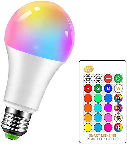 LemonBest Lampadine a LED RGBW Colori Lampadina Dimmerabile Cambiamento di Colore E27 15W per Casa/Decorazione/Bar/Festa/KTV RGB Telecomando Incluso