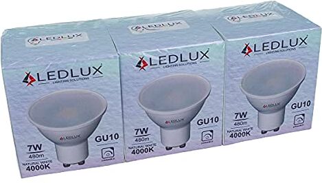 LEDLUX 3 Pezzi Lampadine Led GU10 Dimmerabile, 220V 7W=50W 480 Lumens, Faretto Led GU10 Dimmerabile Con Triac Dimmer, Bianco Caldo Neutro Freddo (4000K)