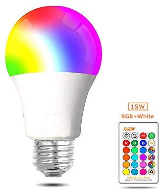 Generic WANGPEI Lampadina LED E27 RGB Colorata 15W Lampada a Vite Edison Dimmerabile Cambia Colore con Telecomando IR,Luci D'atmosfera a 16 Colori per Casa,Bar,Luci per Effetti Scenici ecc.1 Confezioni