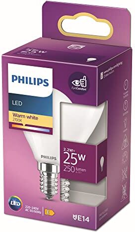 Philips LED Lampadina Smerigliata, 25 W, E14, Luce Bianca Calda, Non Dimmerabile