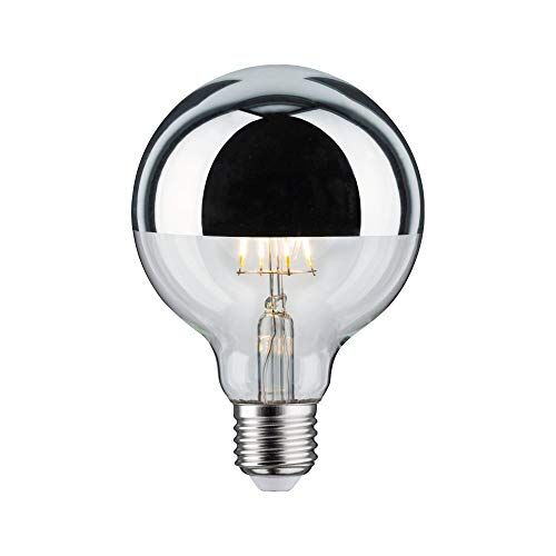 Paulmann x  LED filamento G95 5 Watt Lampadina Testina a Specchio Argentato 2700 K Bianco Caldo E27 4.8 W