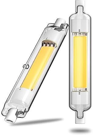 Bonlux Dimmerabile Lampadine LED R7s 118MM 10W J118 COB LED Lineare Bianco Natura 4000K Lampada LED 118MM Slim Doppio Effeto Equivalenti 100W Lampada Alogena AC 220-240V 360 Gradi (2 pezzi)