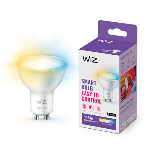 WiZ Faretto Smart WiFi, Luce Bianca da Calda a Fredda Dimmerabile, GU10, 5W, Tecnologia SpaceSense, Controllo Vocale (Alexa, Apple HomeKit, Google Home)